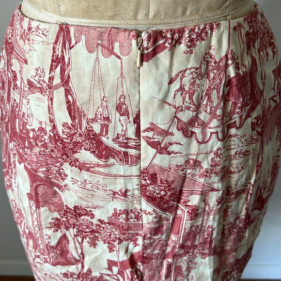 Vintage Parisian Equestrian Linen Skirt - Picture 9 of 17